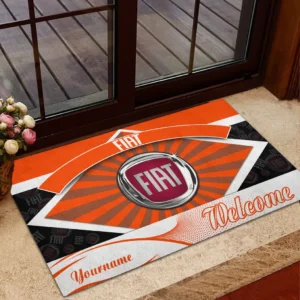Fiat Doormat, Gift For Fiat Lovers, Gift For Him, Husband, Boyfriend CAR1903052532 - Orange
