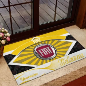 Fiat Doormat, Gift For Fiat Lovers, Gift For Him, Husband, Boyfriend CAR1903052532 - Yellow