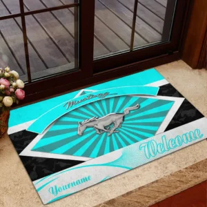 Ford Mustang Doormat, Gift For Ford Mustang Lovers, Gift For Him, Husband, Boyfriend CAR1903052535 - Cyan