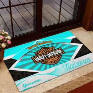 Harley Davidson Doormat, Gift For Harley Davidson Lovers, Gift For Him, Husband, Boyfriend CAR1903052544 - Cyan