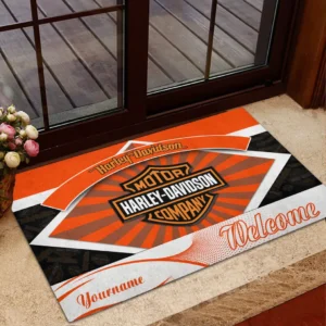 Harley Davidson Doormat, Gift For Harley Davidson Lovers, Gift For Him, Husband, Boyfriend CAR1903052544 - Orange