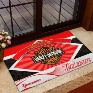 Harley Davidson Doormat, Gift For Harley Davidson Lovers, Gift For Him, Husband, Boyfriend CAR1903052544 - Red