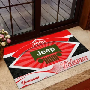 Jeep Doormat, Gift For Jeep Lovers, Gift For Him, Husband, Boyfriend CAR1903052553 - Red