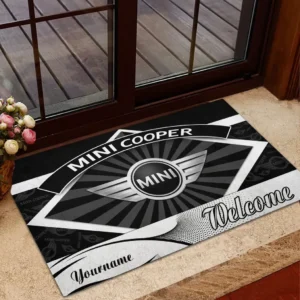 Mini Cooper Doormat, Gift For Mini Cooper Lovers, Gift For Him, Husband, Boyfriend CAR1903052571 - Black