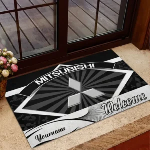 Mitsubishi Doormat, Gift For Mitsubishi Lovers, Gift For Him, Husband, Boyfriend CAR1903052573 - Black