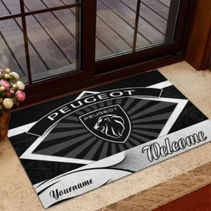 Peugeot Doormat, Gift For Peugeot Lovers, Gift For Him, Husband, Boyfriend CAR1903052578 - Black