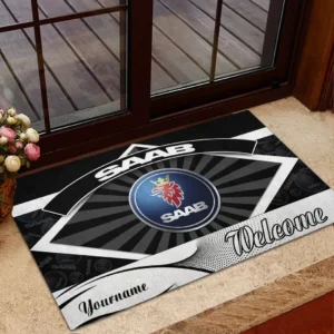 SAAB Doormat, Gift For SAAB Lovers, Gift For Him, Husband, Boyfriend CAR1903052584 - Black