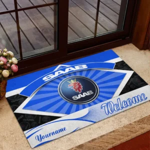 SAAB Doormat, Gift For SAAB Lovers, Gift For Him, Husband, Boyfriend CAR1903052584 - Blue