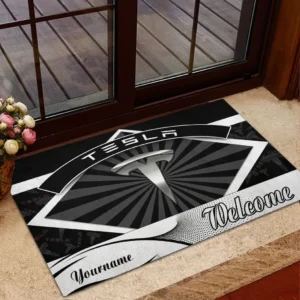 Tesla Doormat, Gift For Tesla Lovers, Gift For Him, Husband, Boyfriend CAR1903052590 - Black