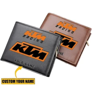 KTM Racing Horizontal Leather Wallet, Gift For KTM Racing Lovers, Gift For Him, Husband, Boyfriend CAR29030625051