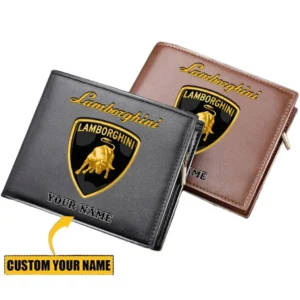 Lamborghini Horizontal Leather Wallet, Gift For Lamborghini Lovers, Gift For Him, Husband, Boyfriend CAR29030625053