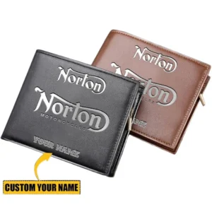 Norton Motorcycles Horizontal Leather Wallet, Gift For Norton Motorcycles Lovers, Gift For Him, Husband, Boyfriend CAR29030625074