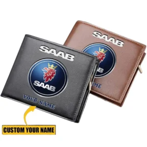 Saab Automobile Horizontal Leather Wallet, Gift For Saab Automobile Lovers, Gift For Him, Husband, Boyfriend CAR29030625087
