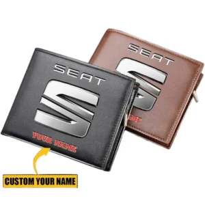 Seat Horizontal Leather Wallet, Gift For Seat Lovers, Gift For Him, Husband, Boyfriend CAR29030625089