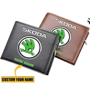 Skoda Auto Horizontal Leather Wallet, Gift For Skoda Auto Lovers, Gift For Him, Husband, Boyfriend CAR29030625090