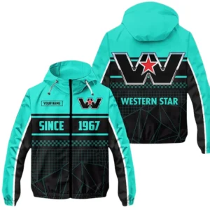 Western Star Windbreaker Jacket Waterproof, Gift For Western Star Fan CAR305031825226 - Cyan