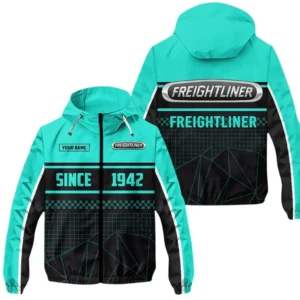 Freightliner Windbreaker Jacket Waterproof, Gift For Freightliner Fan CAR305031825227 - Cyan
