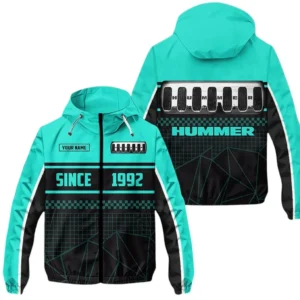 Hummer Windbreaker Jacket Waterproof, Gift For Hummer Fan CAR305031825228 - Cyan