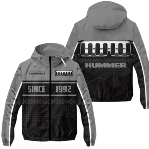 Hummer Windbreaker Jacket Waterproof, Gift For Hummer Fan CAR305031825228 - Gray