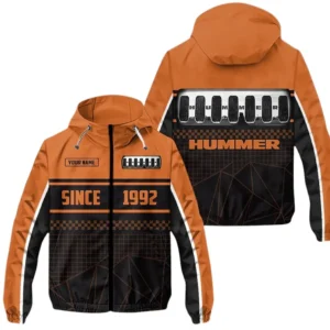 Hummer Windbreaker Jacket Waterproof, Gift For Hummer Fan CAR305031825228 - Orange