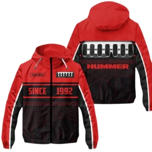 Hummer Windbreaker Jacket Waterproof, Gift For Hummer Fan CAR305031825228 - Red