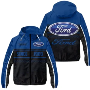 Ford Windbreaker Jacket Waterproof, Gift For Ford Fan CAR305031825229 - Blue