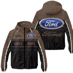 Ford Windbreaker Jacket Waterproof, Gift For Ford Fan CAR305031825229 - Brown