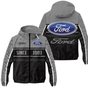 Ford Windbreaker Jacket Waterproof, Gift For Ford Fan CAR305031825229 - Gray