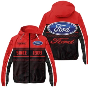 Ford Windbreaker Jacket Waterproof, Gift For Ford Fan CAR305031825229 - Red