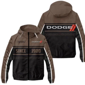 Dodge Windbreaker Jacket Waterproof, Gift For Dodge Fan CAR305031825230 - Brown