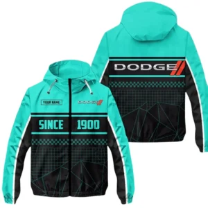 Dodge Windbreaker Jacket Waterproof, Gift For Dodge Fan CAR305031825230 - Cyan