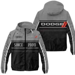 Dodge Windbreaker Jacket Waterproof, Gift For Dodge Fan CAR305031825230 - Gray