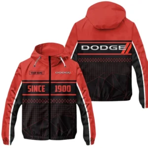 Dodge Windbreaker Jacket Waterproof, Gift For Dodge Fan CAR305031825230 - Red