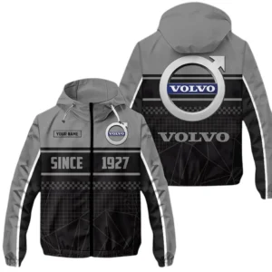 Volvo Windbreaker Jacket Waterproof, Gift For Volvo Fan CAR305031825231 - Gray