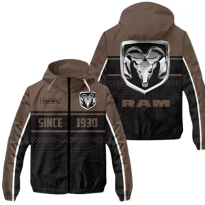Ram truck Windbreaker Jacket Waterproof, Gift For Ram truck Fan CAR305031825232 - Brown