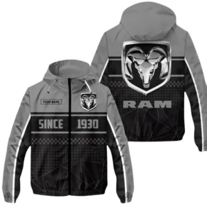 Ram truck Windbreaker Jacket Waterproof, Gift For Ram truck Fan CAR305031825232 - Gray