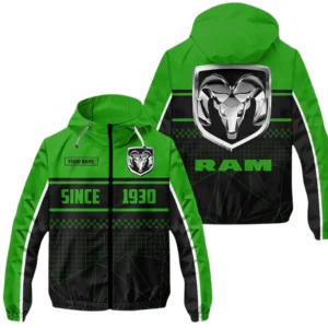 Ram truck Windbreaker Jacket Waterproof, Gift For Ram truck Fan CAR305031825232 - Green