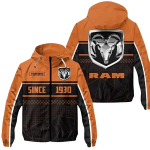 Ram truck Windbreaker Jacket Waterproof, Gift For Ram truck Fan CAR305031825232 - Orange