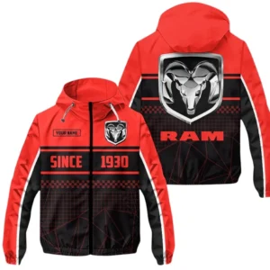 Ram truck Windbreaker Jacket Waterproof, Gift For Ram truck Fan CAR305031825232 - Red