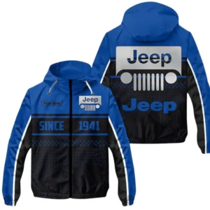 Jeep Windbreaker Jacket Waterproof, Gift For Jeep Fan CAR305031825233 - Blue