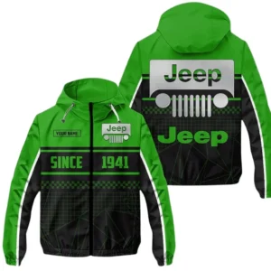 Jeep Windbreaker Jacket Waterproof, Gift For Jeep Fan CAR305031825233 - Green