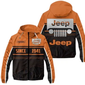 Jeep Windbreaker Jacket Waterproof, Gift For Jeep Fan CAR305031825233 - Orange