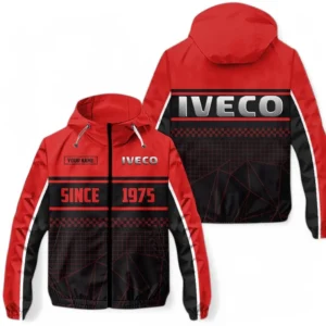 Iveco Windbreaker Jacket Waterproof, Gift For Iveco Fan CAR305031825242 - Red