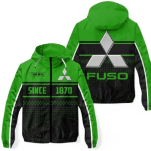 Mitsubishi Fuso Windbreaker Jacket Waterproof, Gift For Mitsubishi Fuso Fan CAR305031825248 - Green