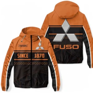 Mitsubishi Fuso Windbreaker Jacket Waterproof, Gift For Mitsubishi Fuso Fan CAR305031825248 - Orange