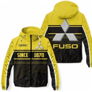 Mitsubishi Fuso Windbreaker Jacket Waterproof, Gift For Mitsubishi Fuso Fan CAR305031825248 - Yellow