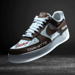Chevrolet Corvette Air Low-Top Sneakers, CAR All Over Print Air Low-Top Sneakers - Brown CAR3103202060