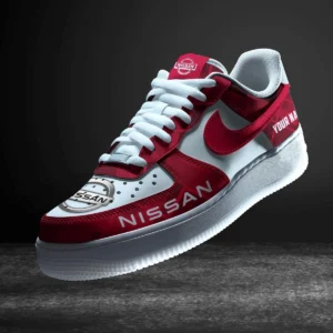 Nissan Air Low-Top Sneakers, CAR All Over Print Air Low-Top Sneakers - Red CAR3103202083