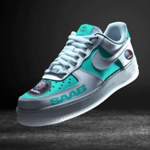 Saab Air Low-Top Sneakers, CAR All Over Print Air Low-Top Sneakers - Cyan CAR316032230
