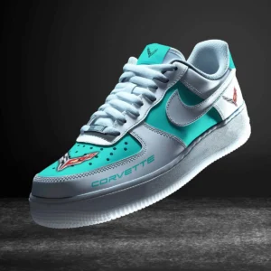 Chevrolet Corvette Air Low-Top Sneakers, CAR All Over Print Air Low-Top Sneakers - Cyan CAR316032257